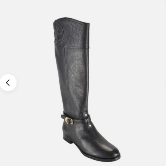 Tory Burch Shoes - Tory Burch Marlene Riding Boots Tumbled Leather Black Size 9 NEW